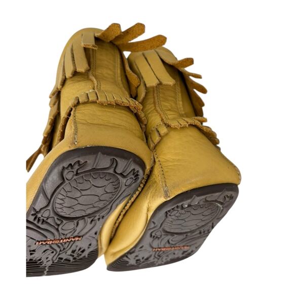 Manitobah Mukluks Harvester Moccasin Nubuck Booties Fringe Womens Size 8 - Picture 5 of 10